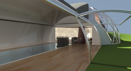 dome ház - úszómedencével